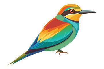 Obraz premium Colorful Bird Illustration A Vibrant Representation of Nature's Beauty Artistic Rendition of a European Bee-Eater