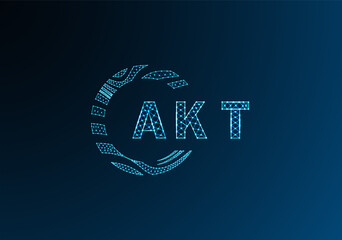 AKT low poly letter logo vector design. AKT lower poly logo design. AKT unique low poly logo design.