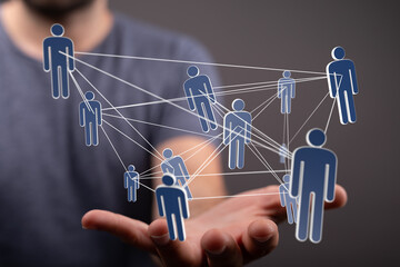Image of a network of people, symbolizing connection, teamwork, and collaboration.