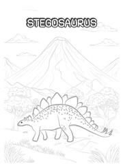 Cute Stegosaurus Coloring Book 01