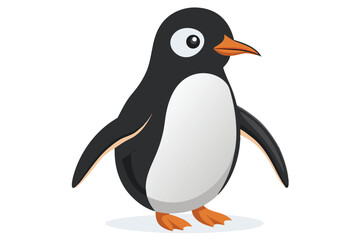 Adorable Cartoon Penguin Illustration Standing Tall with a Sweet Expression and Playful Disposition