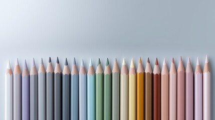 Collection of colored pencils arranged in a creative display on a table