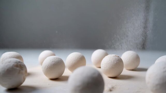 Explore the fluid dynamics of powder explosion with slow-motion visuals highlighting the texture and movement of white particles