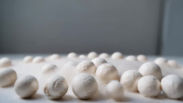 Dive into the explosive beauty of fine white dust particles bursting and swirling in the air in this captivating video