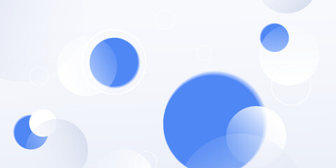 Abstract soft light with white and blue bubble ball background. Trendy minimal design. Vector illustration