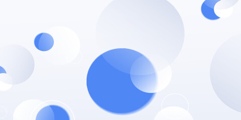 Abstract soft light with white and blue bubble ball background. Trendy minimal design. Vector illustration
