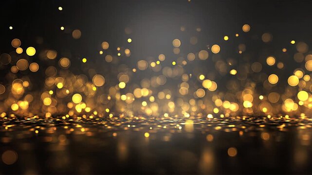 Luces Doradas en Movimiento Lento &ndash; Fondo Brillante de Bokeh Cinem&aacute;tico