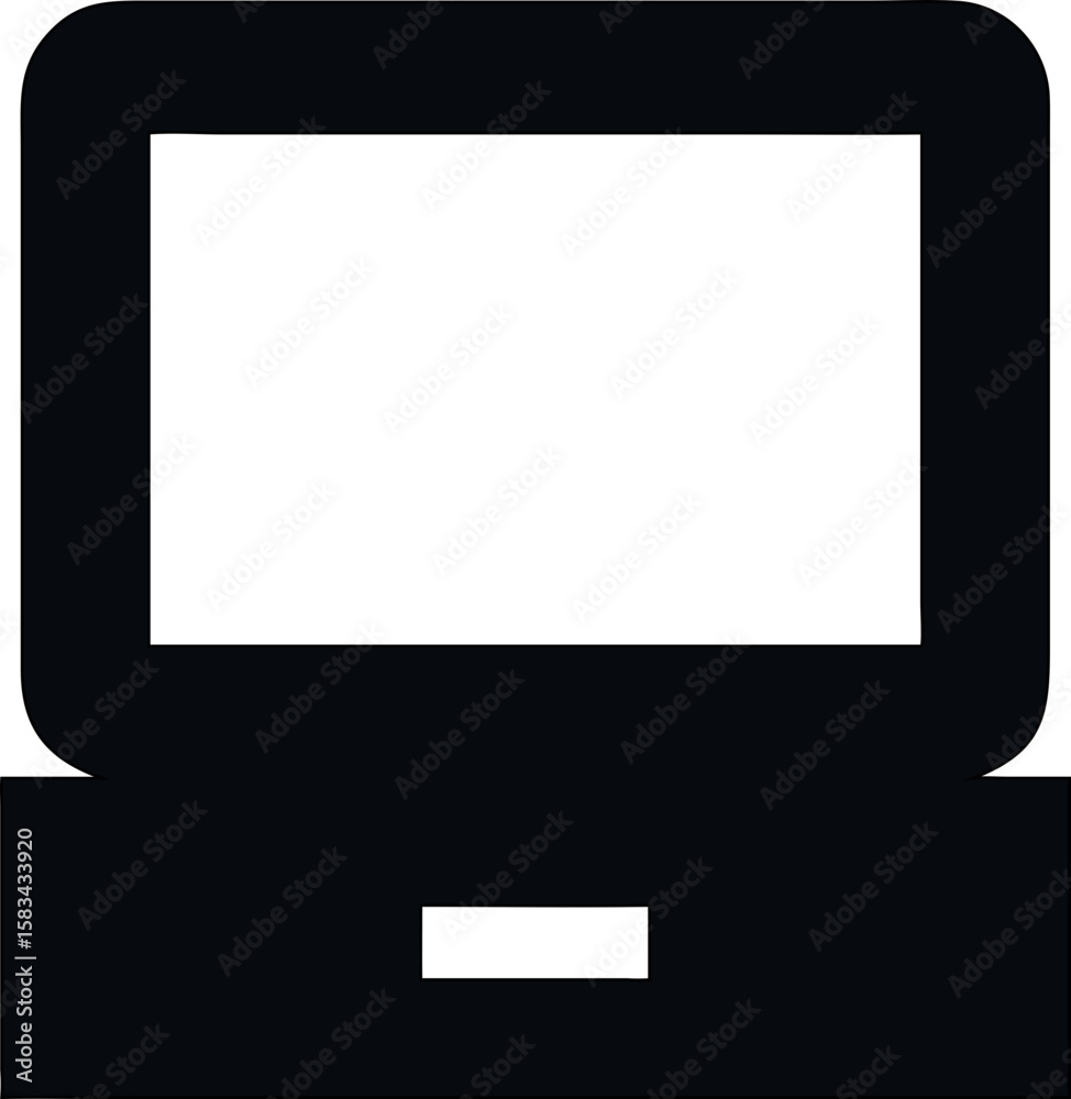 Poster minimal desktop computer icon, perfect for web and app interfaces.