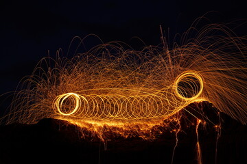 fire rings and sparkles.