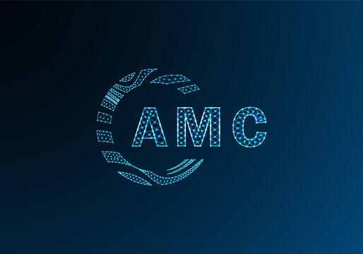 AMC low poly letter logo vector design. AMC lower poly logo design. AMC unique low poly logo design.
