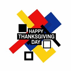 template of a flyer or poster for happy thanksgiving day celebration