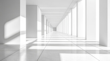 Obraz premium abstract minimalist white composition horizontal lines modernism soft lighting symmetrical