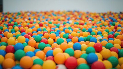 Colorful toy balls covering the floor of a children's playground