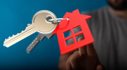 Image of house keys, symbolizing homeownership, real estate, and new beginnings.