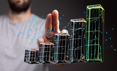 Innovative data visualization showing business growth and success.  Ideal for reports and...