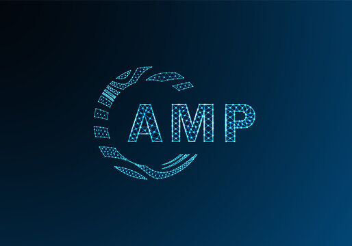 AMP low poly letter logo vector design. AMP lower poly logo design. AMP unique low poly logo design.