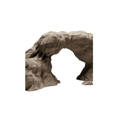 A natural rock arch formation isolated on transparent background