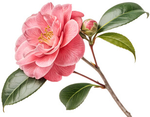 Obraz premium Middlemist Red (Camellia japonica ‘Middlemist’s Red’) generative ai
