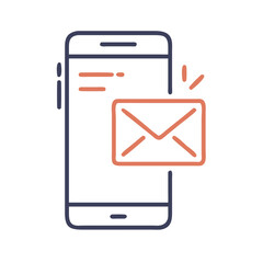 Smartphone with email notification Material SVG Icon