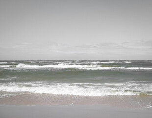 Breathtaking view of Baltic Sea. Incoming storm.