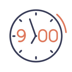 Wall clock showing 9 o'clock Material SVG Icon