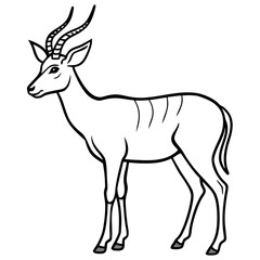 Fototapeta premium Antelope line art vector