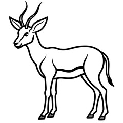 Fototapeta premium Antelope line art vector