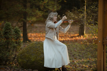 young woman with violin