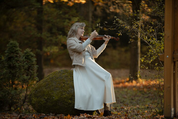 young woman with violin