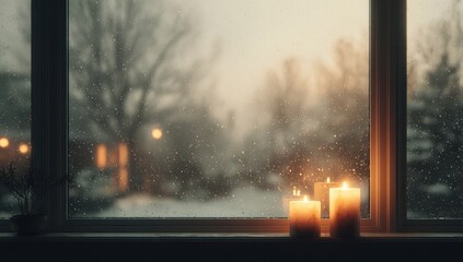 Winter's soft glow through a window