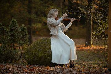 young woman with violin