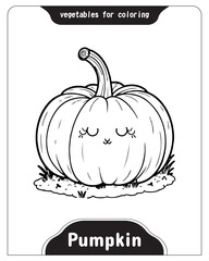 07 Cute Pumpkin illustration for coloring