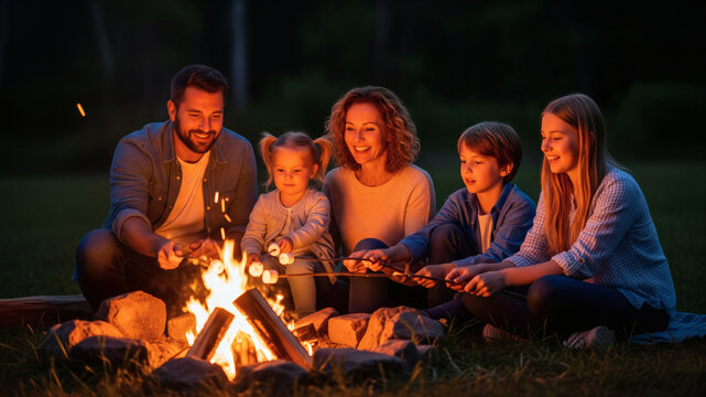 Famille au coin du feu