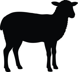 sheep, lamb silhouette vector illustration