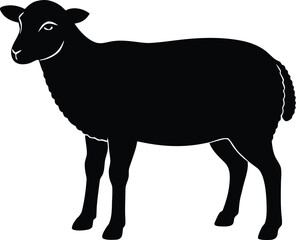 sheep, lamb silhouette vector