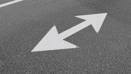 Urban roadway arrows, vehicle movement, and traffic indicators