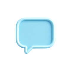 3d rendering of a light blue speech bubble with layered outline isolated on transparent background