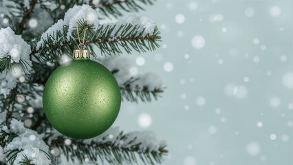 Obraz premium Winter Holiday Green Decorations Isolated on White