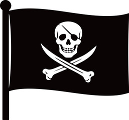 Minimal Flat Design Pirate Flag