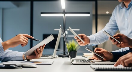 Collaborative Business Meeting with Multiple Digital Devices