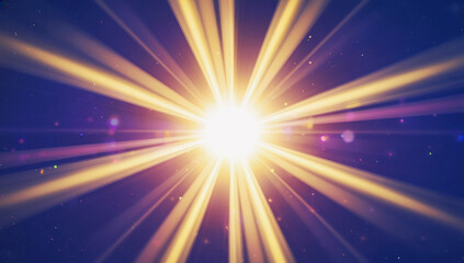 glowing abstract sun burst with digital lens flare.can your adjust the color of the light rays using adjustment layer like Gradient Selective Color, and create sunlight, optical flare