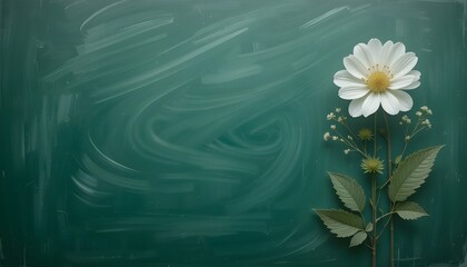 Green Chalkboard Background with Botanical Touch