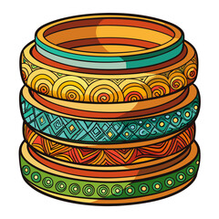 Elegant stylized drawing of stacked bangle bracelets with a minimalist aesthetic