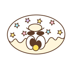 Cute Donut PNG Sticker 3