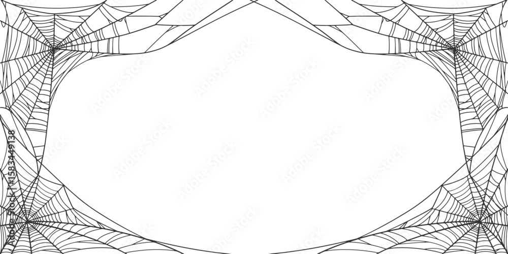 Canvas Prints halloween cobweb frame border, spider web vector isolated on transparent background. vector eps