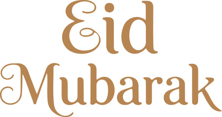  Elegant "Eid Mubarak" text in a stylish golden font, perfect for simple Islamic greetings, festive banners, and digital holiday messages, conveying blessings and joy.