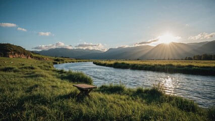 Sophisticated stream and mountainous terrain