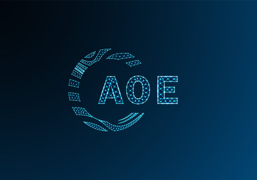 AOE low poly letter logo vector design. AOE lower poly logo design. AOE unique low poly logo design.