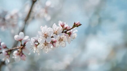 Freshly blossomed flowers and buds with an artistic bokeh effect.