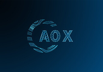 AOX low poly letter logo vector design. AOX lower poly logo design. AOX unique low poly logo design.
